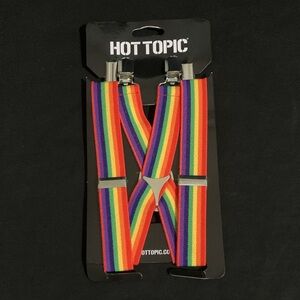 NWT Hot Topic Rainbow Pride Suspenders Unisex
